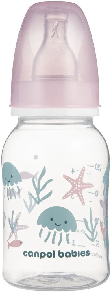 Пляшка для годування Canpol babies LOVE&SEA 120 мл рожева (11/860_pin)